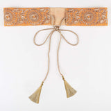 Peach Zari Embroidered Belt