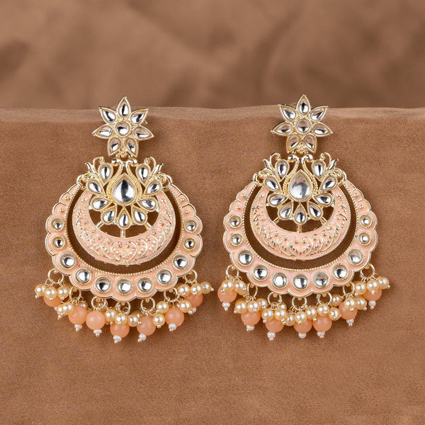 Amrita Peach Kundan Earring