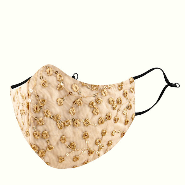 Beige Sequined Adults Aero Mask