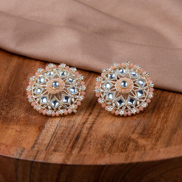 Dia Peach Stud Earring