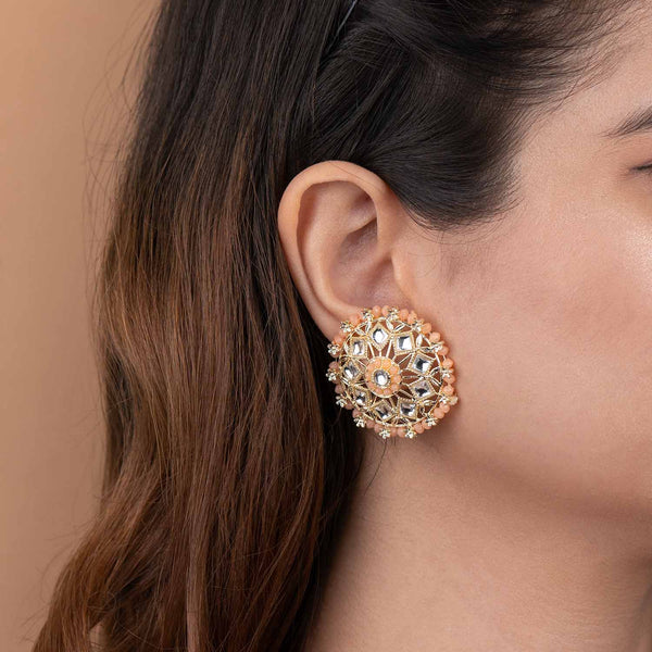 Dia Peach Stud Earring