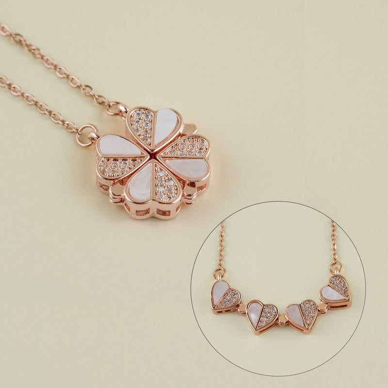 Bespoke Flora Heart 2 Layered Diamond Necklace for women under 40K -  Candere by Kalyan Jewellers