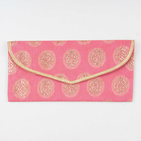 Pack of Pink Zari Reusable Cloth Envelopes